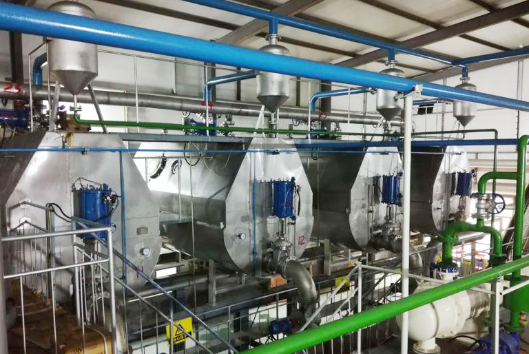 Línea de producción para el procesamiento de grasa de vacuno